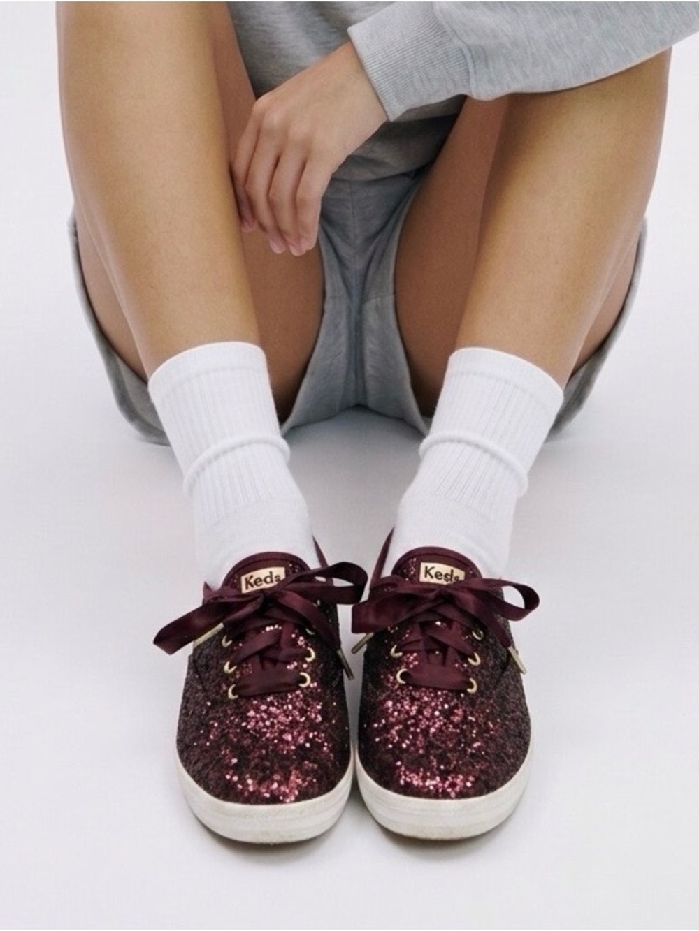 Kate Spade x Keds Burgundy Glitter Sneakers Women's US 5 #Gig Em’ #Whoop #TAMU
